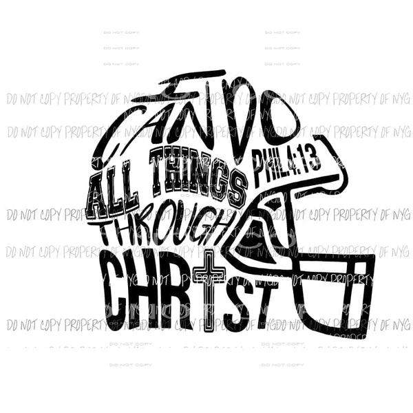 I can do all things through Christ helmet Sublimation transfers Heat Transfer