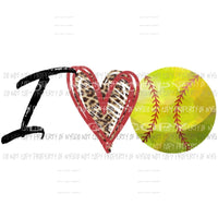 I love Softball Sublimation transfers Heat Transfer