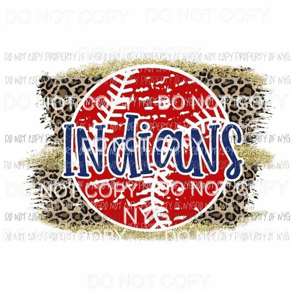 Indians baseball leopard Sublimation transfers Heat Transfer