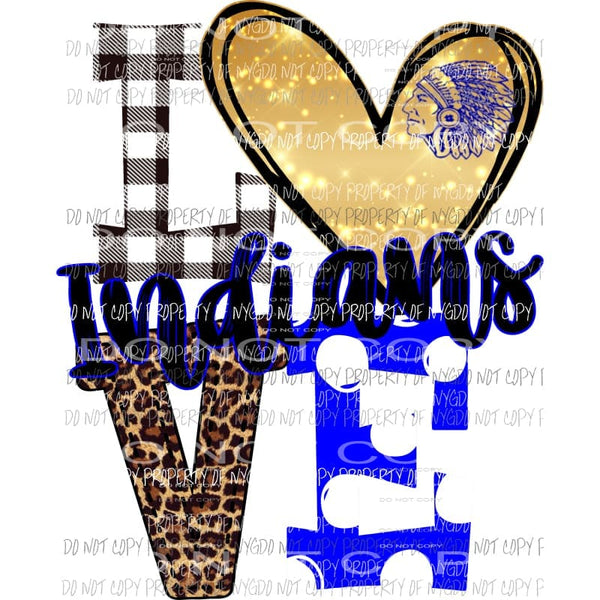 Indians love polka dot heart royal blue Sublimation transfers Heat Transfer