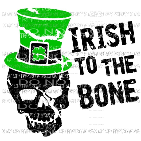 Irish To The Bone skull hat distressed Sublimation transfers Heat Transfer