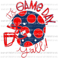 Its game day Yall Navy Blue and RED football helmet Sublimation transfers Heat Transfer