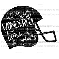 Its the most wonderful time of the year helmet BLACK football Sublimation transfers Heat Transfer