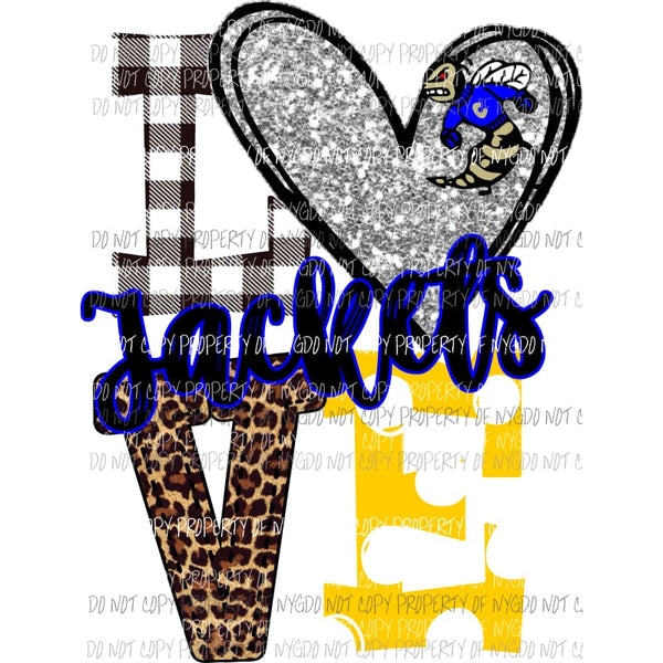 Jackets Bee man royal blue yellow and silver heart love polka dot Sublimation transfers Heat Transfer