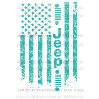 JEEP FLAG # 7 Sublimation transfers Heat Transfer