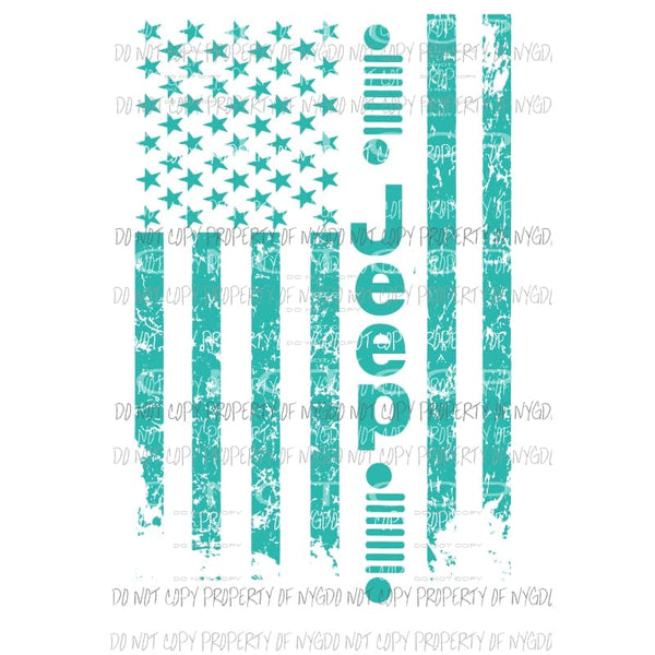 JEEP FLAG # 7 Sublimation transfers Heat Transfer