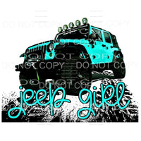 Jeep Girl Teal Sublimation transfers - Heat Transfer