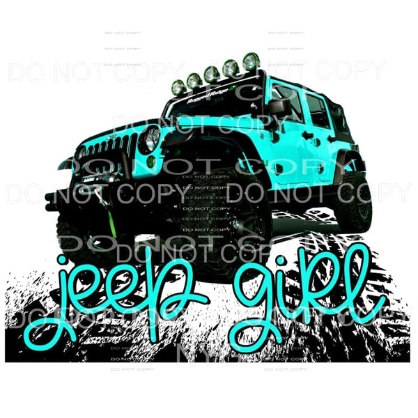 Jeep Girl Teal Sublimation transfers - Heat Transfer