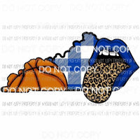 Kentucky Basketball leopard lips blue plaid Sublimation transfers Heat Transfer