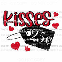 Kisses 25 cents red hearts Sublimation transfers Heat Transfer