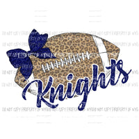 Knights football Glitter Blue Sublimation transfers Heat Transfer