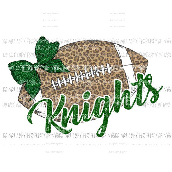 Knights football Glitter Green Sublimation transfers Heat Transfer