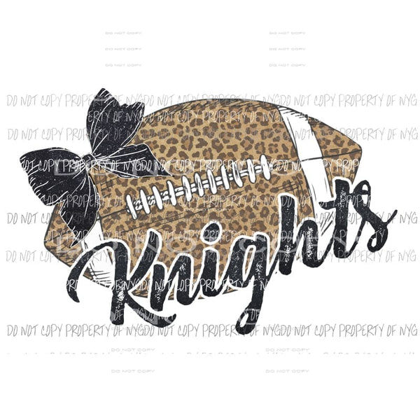 Knights Football leopard black Sublimation transfers Heat Transfer