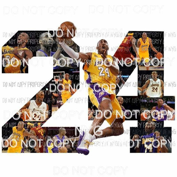 Kobe 24 #1 lakers basketball playing shots Sublimation transfers Heat Transfer