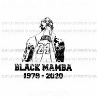 Kobe #9 Black Mamba 1978-2020 jersery sketch bryant lakers Sublimation transfers Heat Transfer