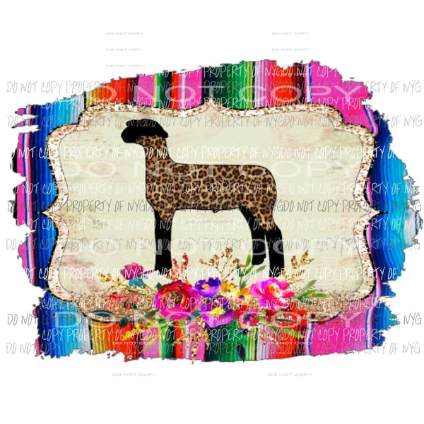 Lamb - sheep serape background Sublimation transfers Heat Transfer