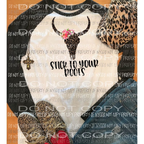 Leopard Bull skull 4 stick to your roots Sublimation transfers Heat Transfer