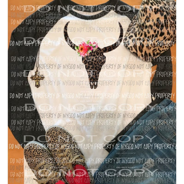 Leopard Bull skull 4 Sublimation transfers Heat Transfer