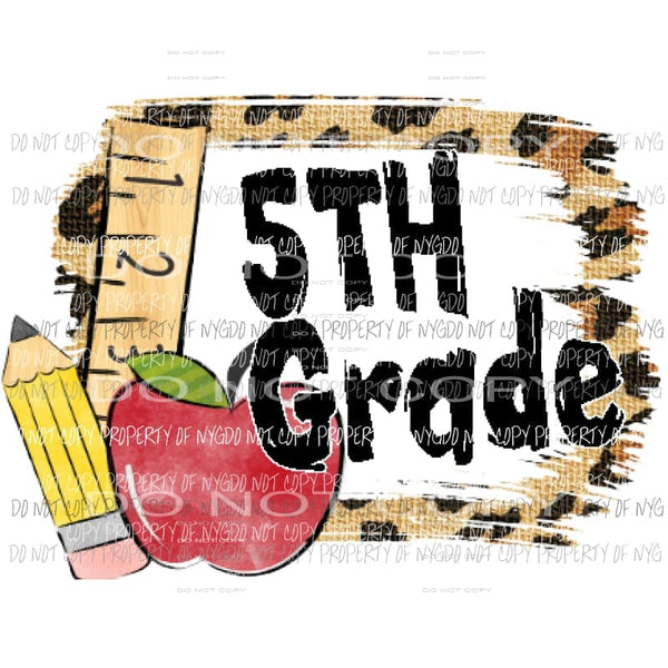 Leopard Frame Regular letters Grade girls Pre k - 6th Grade school grades Sublimation transfers Heat Transfer