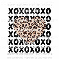 Leopard Heart XOXOXO stacked Sublimation transfers Heat Transfer