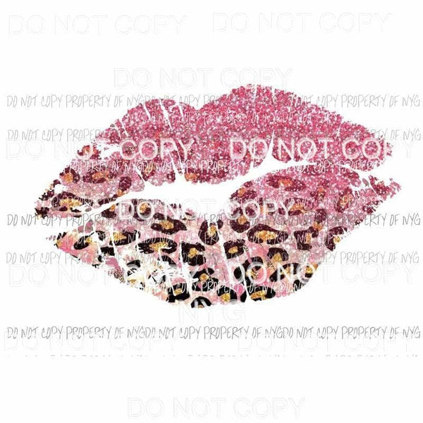 Leopard Lips #4 pink Sublimation transfers Heat Transfer