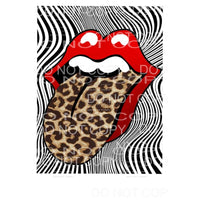 Leopard Lips with background leopard Sublimation transfers -