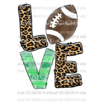 Leopard Love Football Sublimation transfers Heat Transfer