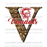 Leopard Vandals School Custom Sublimation transfers Heat Transfer