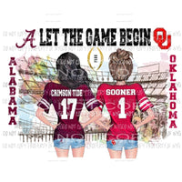 Let the game begin alabama and oklahoma Orange bowl 1 Sublimation transfers Heat Transfer