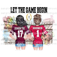 Let the game begin alabama and oklahoma Orange bowl 2 Sublimation transfers Heat Transfer