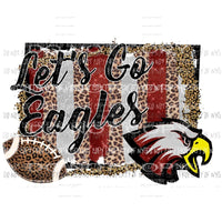 Lets go Eagles RED Sublimation transfers Heat Transfer