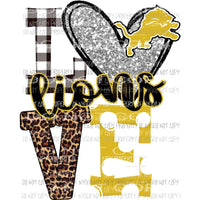 Lions Gold and silver heart love polka dot Sublimation transfers Heat Transfer