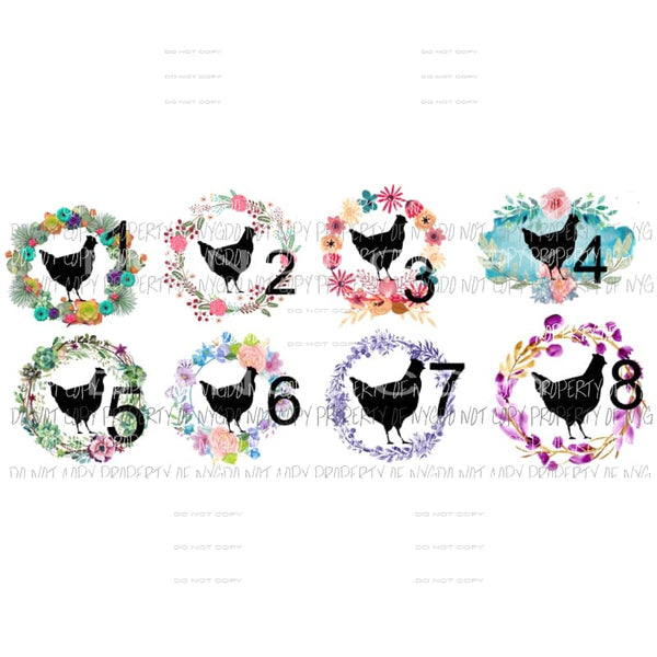 Live stock show Chicken / hen choose 1-8 sublimation transfers