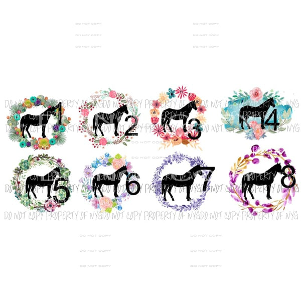 Live stock show Horses choose 1-8 sublimation transfers