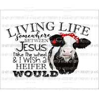 Living Life Somewhere Between black cow red polka dot headband Sublimation transfers Heat Transfer