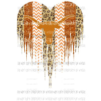 LONGHORNS Heart Paint Palette Sublimation transfers Heat Transfer