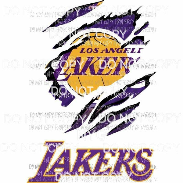 Los Angeles Lakers ripped design Sublimation transfers Heat Transfer