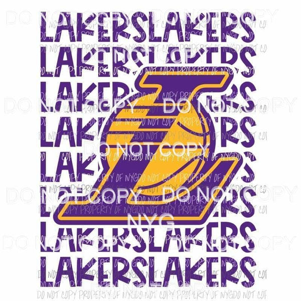 Los Angeles Lakers stacked Sublimation transfers Heat Transfer