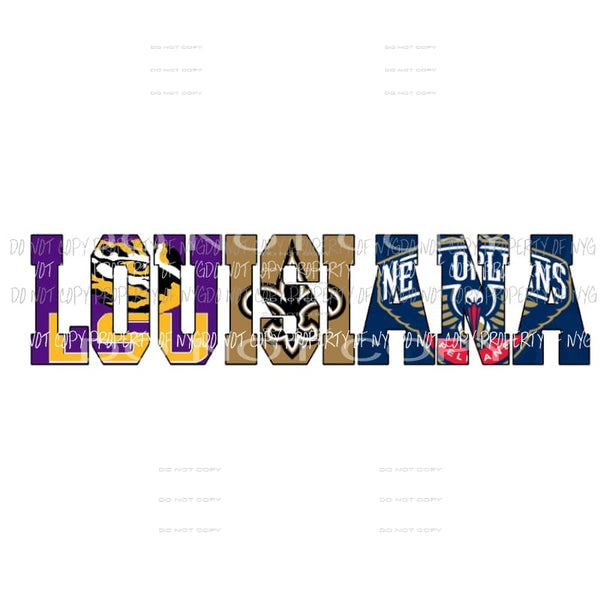 Louisiana LSU Saints Pelicans Sublimation transfers Heat Transfer