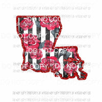 Louisiana red floral stripes Sublimation transfers Heat Transfer