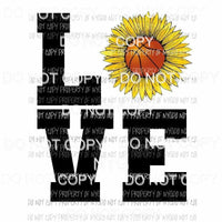 Love Basketball sunflower Sublimation transfers Heat Transfer