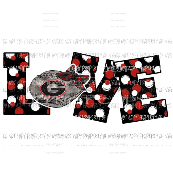 Love Bulldogs Football bow Sublimation transfers Heat Transfer