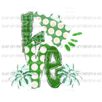 LOVE cheer green plaid Sublimation transfers Heat Transfer