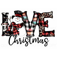 Love Christmas Snowman Red Plaid Cow Print Leopard #1800 