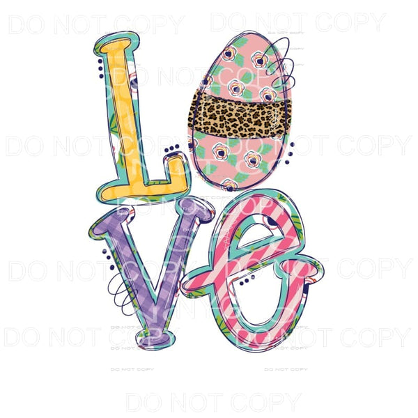 Love Easter Egg Sublimation transfers - Heat Transfer