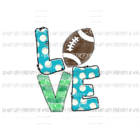 Love Football Blue Sublimation transfers Heat Transfer