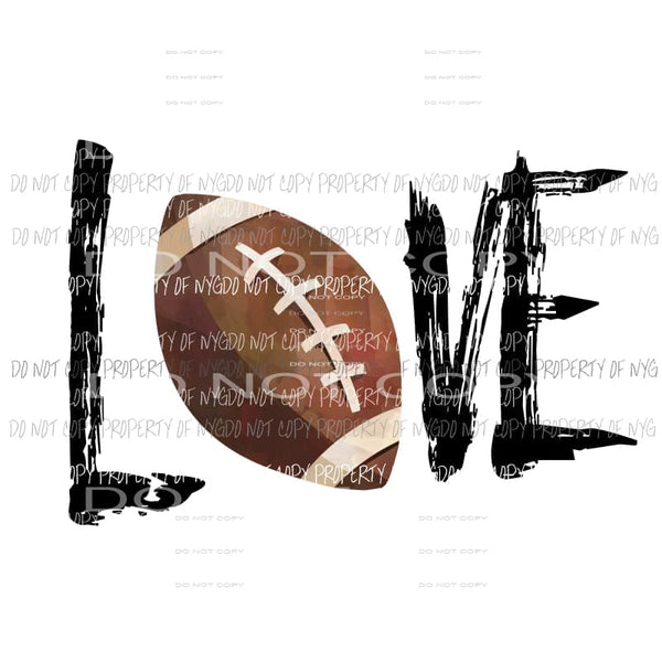 LOVE Football brown Sublimation transfers Heat Transfer