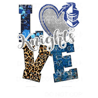 LOVE KNIGHTS Blue Sublimation transfers - Heat Transfer