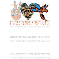 Love Peace Hornets orange blue Sublimation transfers Heat Transfer