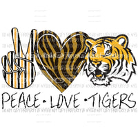 Love peace tiger stripe heart custom school black and gold Sublimation transfers Heat Transfer